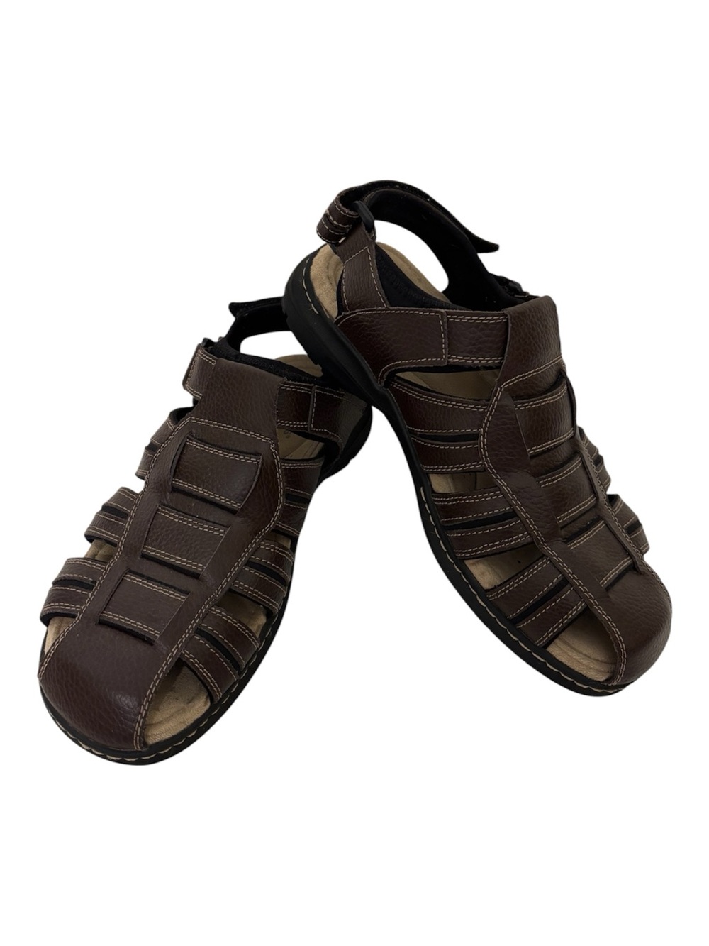 DOCKERS Men’s Brown Leather Closed Sandals Size 10M